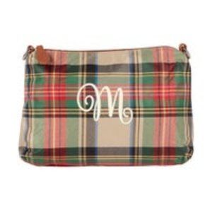 "M" Initial Personalized Tartan Purse